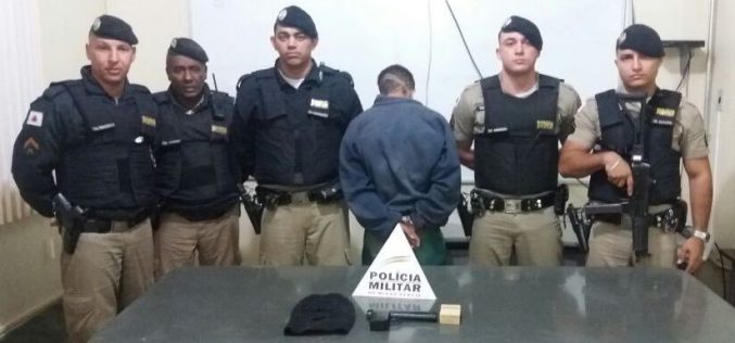 Autor de roubo é preso em flagrante delito na cidade de Paraopeba