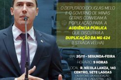Douglas Melo convida a população a participar da audiência pública para duplicação da MG 424