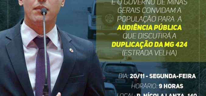 Douglas Melo convida a população a participar da audiência pública para duplicação da MG 424