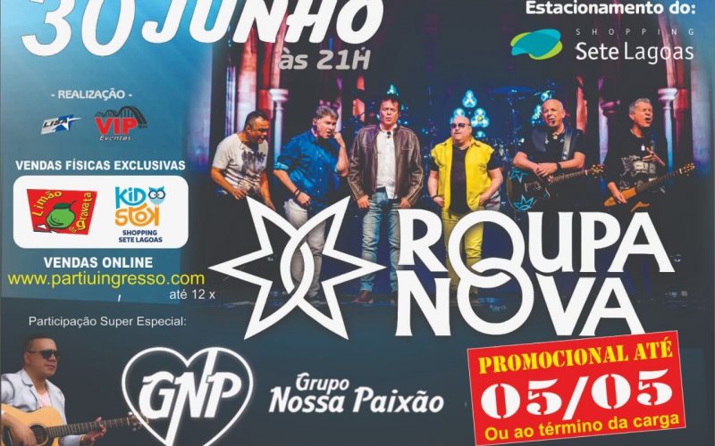 Roupa Nova anuncia show no Shopping Sete Lagoas