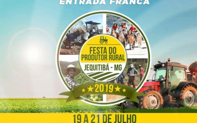 Prefeitura de Jequitibá realiza Festa do Produtor Rural de 19 a 21 de julho