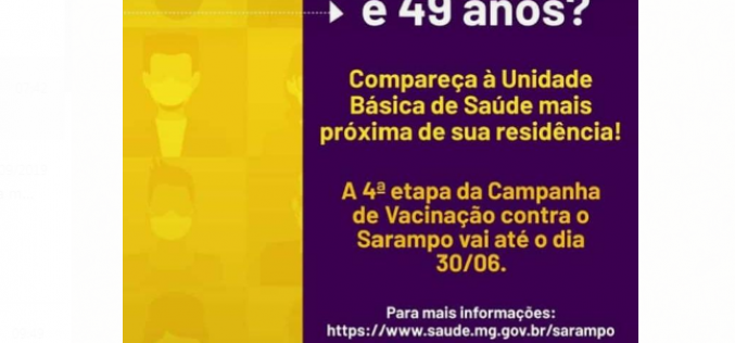 Campanha de vacinação contra o sarampo vai até 30 de junho