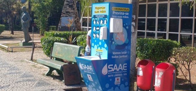 Prefeitura de Sete Lagoas instala totens de higienização em pontos estratégicos