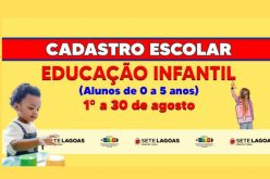Prefeitura de Sete Lagoas abre cadastro escolar para alunos de 0 a 5 anos no dia 1º de agosto