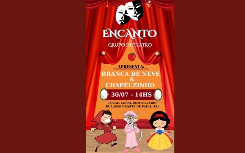 Grupo de teatro Encanto apresenta “Branca de Neve & Chapeuzinho”