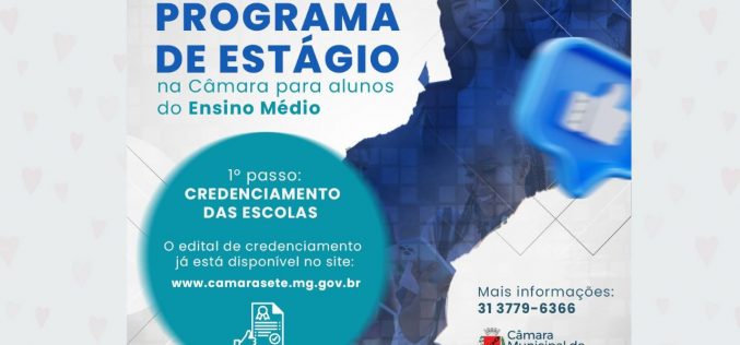 Programa de Estágio da Câmara Municipal vai contemplar alunos do ensino médio, e escolas devem se credenciar